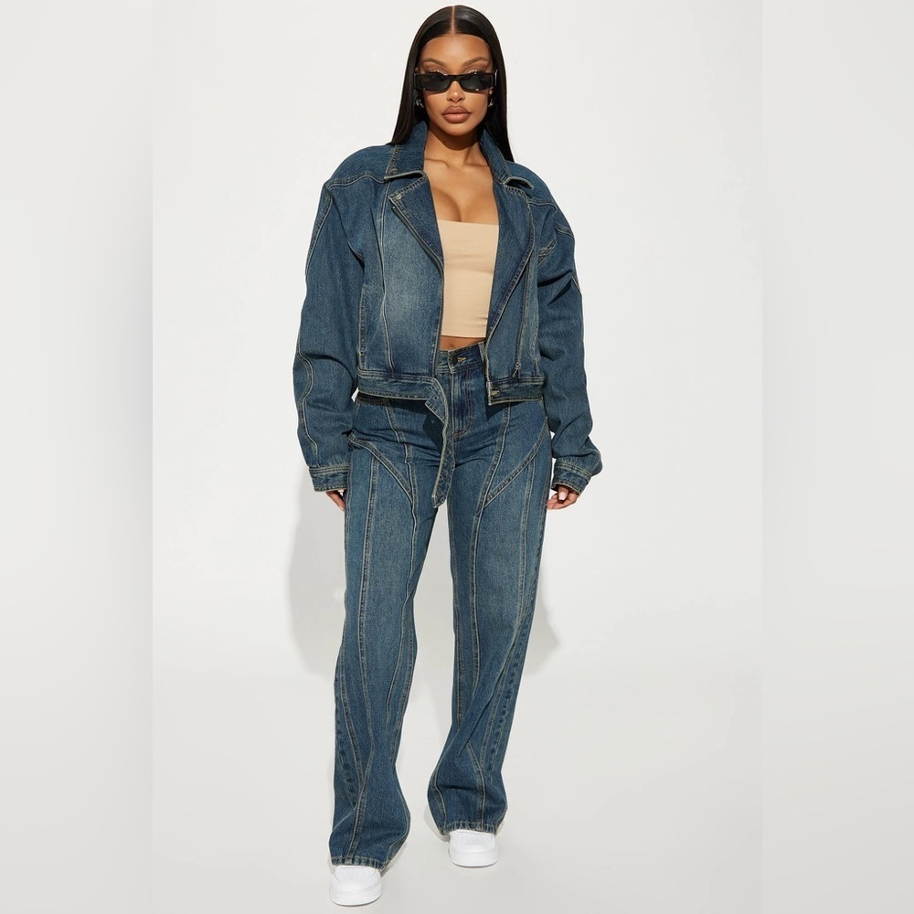 Fashion Nova Natalya Denim Pant Set